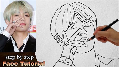 How to draw BTS V easy .